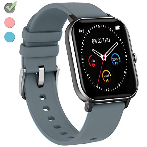 TURNMEON Smart Watch for Men Women, Full Touch Color Screen Waterproof HR Fitness