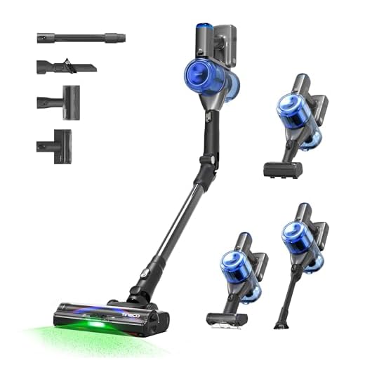 Tineco Pure ONE S70 Cordless Vacuum Cleaner, 200AW Powerful Suction, 3D Sense Pro Cleaning System, 6-Stage Filtration with 95min Runtime, Zero Tangle Brush with 180° Foldable Tube (Blue-Gray)