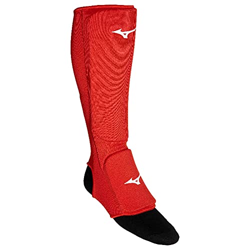 Mizuno paratibia a calza jujitsu, parastinchi arti marziali blu, rosso (Medium, Rosso)