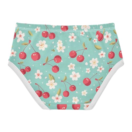 Wusikd Cherry Flower Girls' Underwear Cotton Girls Briefs Soft Toddler Underwear 2T2
