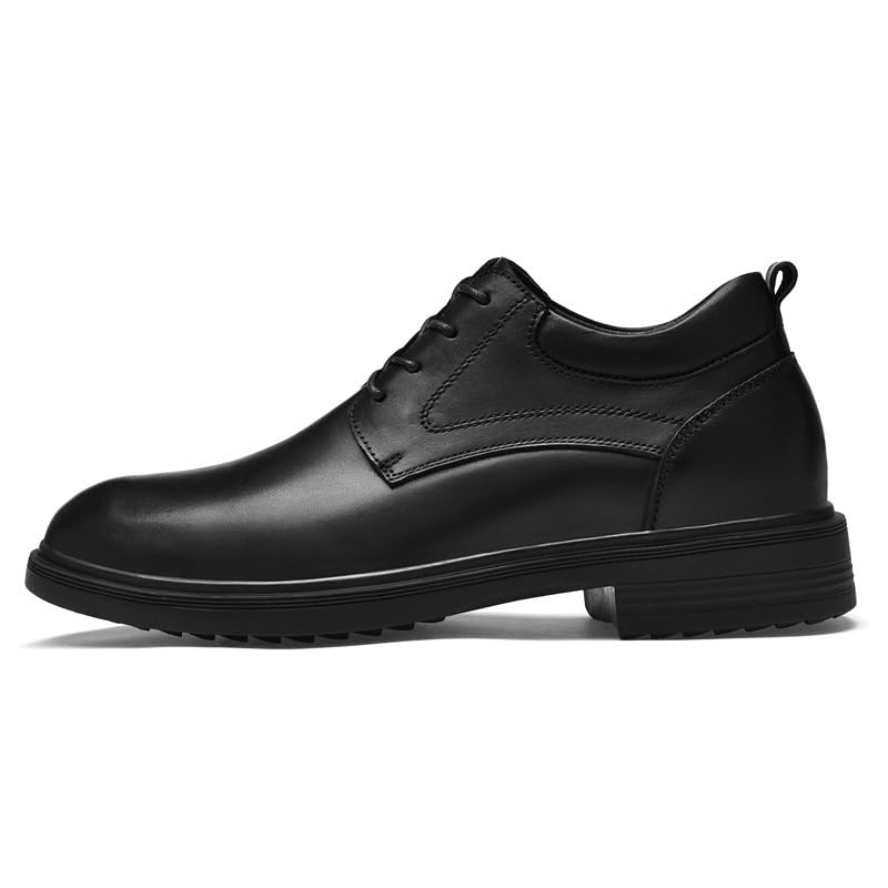 Fashion Dress Shoes for Men PU Leather Lace Up Wingtip Office Anti Slip Rubber Sole Slip Resistant Block Heel Shoes3