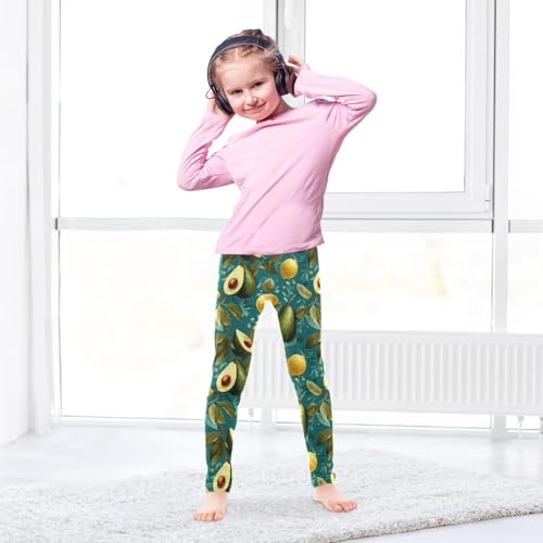 Girls Leggings Avocado Fruit Leaves Soft Toddler Leggings for Girls Kids Pants Size 4T-10T4