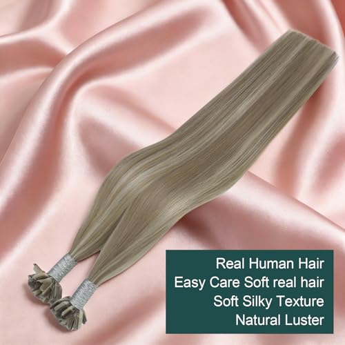 Image of Easyouth U Tip Hair Extensions Highlight Brown, Hot Fusion Keratin