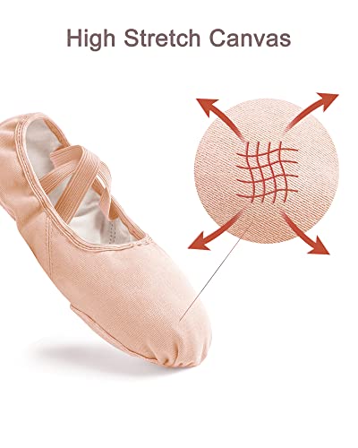 Stelle Women's Ballet Shoes Stretch Canvas Dance Slippers Split Sole For Girls/Adult (Ballet Pink, 6Mw) #TOP3