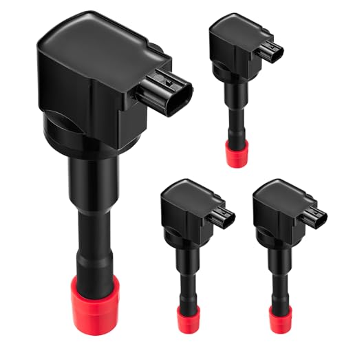 Image of Set of 4 Ignition Coil UF374 Compatible with Honda Civic 2003 2004 2005 2006 2007 2008 2009 2010 2011 1.3L l4 Civic 2003-2011 Replaces C1408 30521PWA003 30521PWAS01 E404 UF-374 GN10248