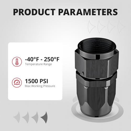 Image of EVIL ENERGY 16AN Hose End Fitting Straight Swivel for CPE Braided Hose Black 2PCS