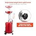 VEVOR 20-Gallon Waste Oil Drain Tank, Air Operated Portable Oil Drainer with Adjustable Funnel Height, Fluid Fuel Transfer Drainage with Wheels, Oil Change Container for Auto Repair Shops, Garages