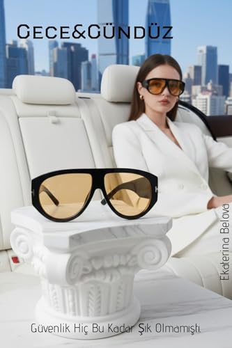 Premium Gece ve Gündüz Görüş Kadın Sürüş Gözlüğü, Anti-Refle Lüks Tasarım 722575 D