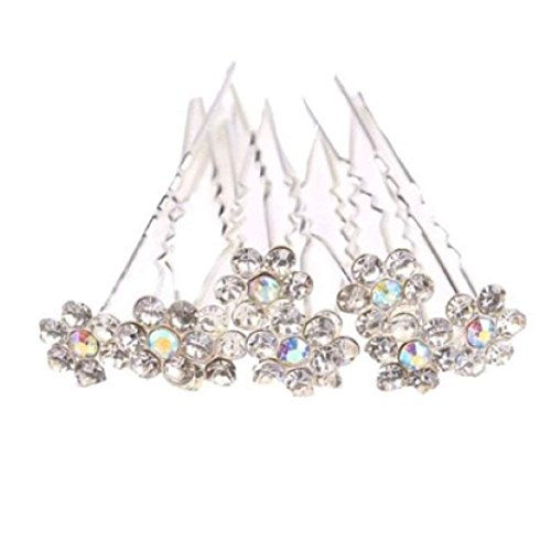 Londonprom @ 6 di frizzante argento fiore strass