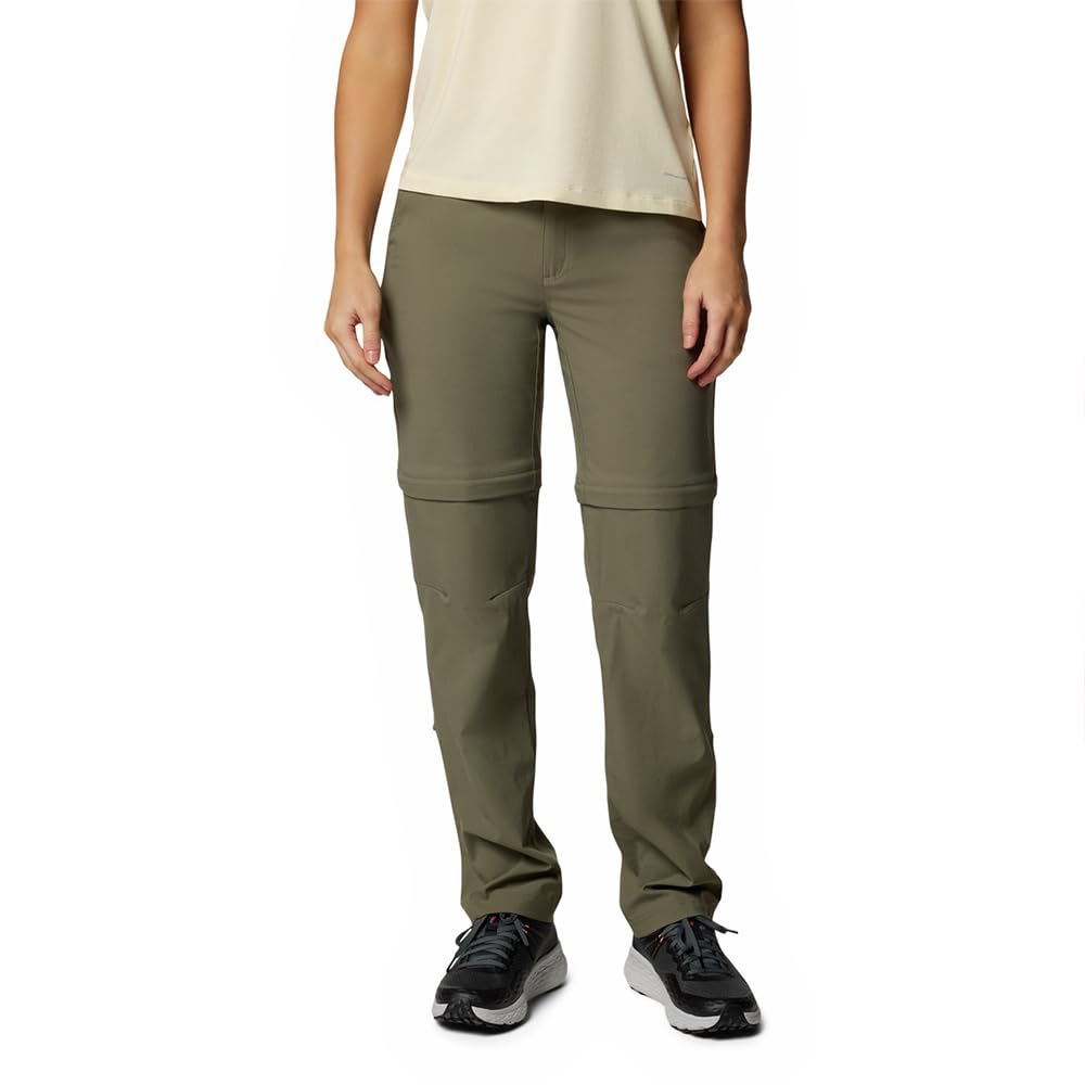 Columbia Women's Leslie Falls Convertible Pant, Hiking Convertible Trousers, Stone Green, W8/L