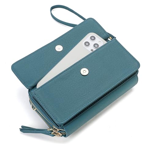 Image of Lanyani RFID Crossbody Wallet Wristlet Purse with Phone Pocket For Women Vegan Leather