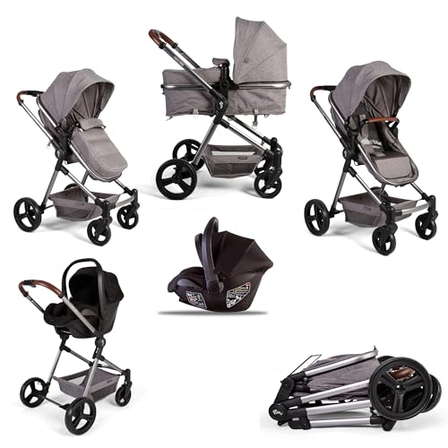 Red Kite Push Me Savanna i Travel System Including i-Size Infant Carrier Car Seat - Graphite