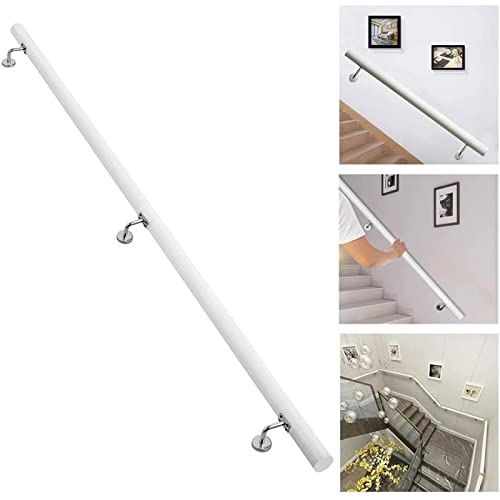 Kit de barandilla antideslizante de madera blanca para escaleras interiores y exteriores, 1 pie y 20 pies de longitud, barra de agarre de pared para ancianos y niños