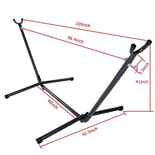 Thxbye Hammock Accessory Portable Hammock Stand Black Background & Silver Flower