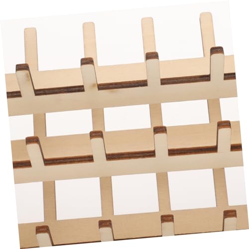 Image of Spool Stand Display Shelves Display Shelf Spool Holder Storage Stand for Spool Thread Holders for Spools of Thread Desktop Thread Holder Wooden Sewing Thread Line