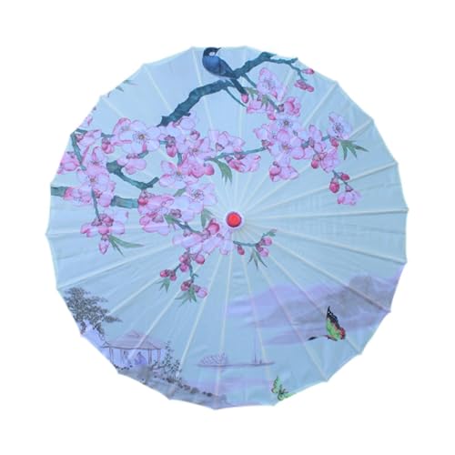 Sombrilla de papel engrasado chino tradicionales accesorios de baile decorativos 6