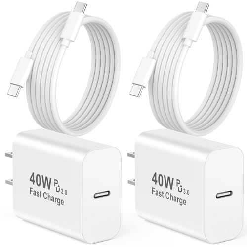 Image of iPhone 17 Pro Max Charger Fast Charging,[Apple MFi Certified] 2 Pack 40W USB C Fast Charger Block with 10FT Type C Charging Cable Cord for iPhone 17 /17 Pro /17 Pro Max /Air /16 /16 Pro /16 Plus /15
