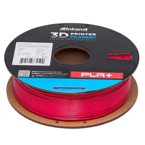Image of INLAND Micro Center PLA+ 3D Printing Filament 1.75mm - PLA Pro Dimensional Accuracy + /- 0.03 mm - 1kg Cardboard Spool (2.2 lbs) (1 Pack Magenta, 1.75mm)
