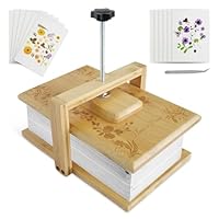 Whemyreat Blütenpresse Holz Set, 6 Schichten Blumenpresse, DIY Bastelset für Gepresste Blumen & Papierkunst, Buchbindepresse für Kinder und Erwachsene, Gewünschtes Geschenk für Handwerksliebhaber