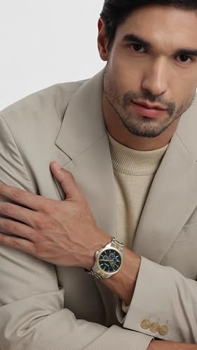 Image of Citizen Stainless Steel Analog Quartz Multifuction Men's Black Dial Watch - AG8348-56X, Band Color-Two-Tone