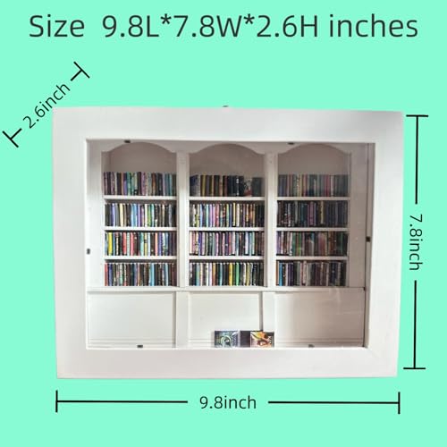 Anxiety Bookshelf,Contains 200 Pcs Mini Books Models,9.8 x 7.8 x 2.6 inches,Mini Bookshelf for Shake Away Your Anxiety,Anxiety Bookshelf Mini Books,Home Room Living Bookshelf Decor