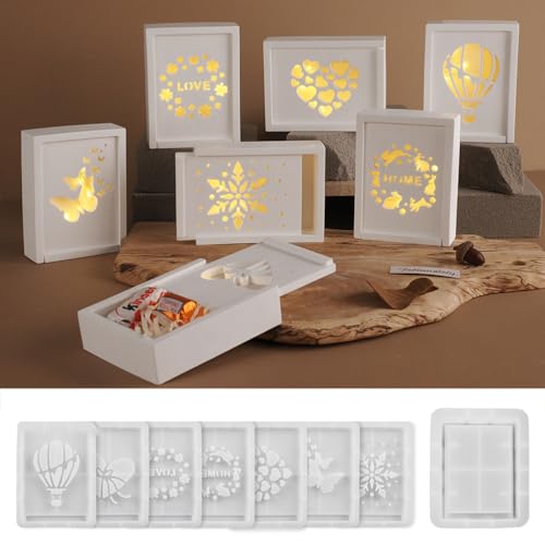 EPODA Silikonformen GießformenWeihnachten Geschenkbox, Gipsformen zum Gießen Epoxidharzformen Herstellung Geschenkbox Silikonform Geschenkbox Gießformen Ostern Weihnachten