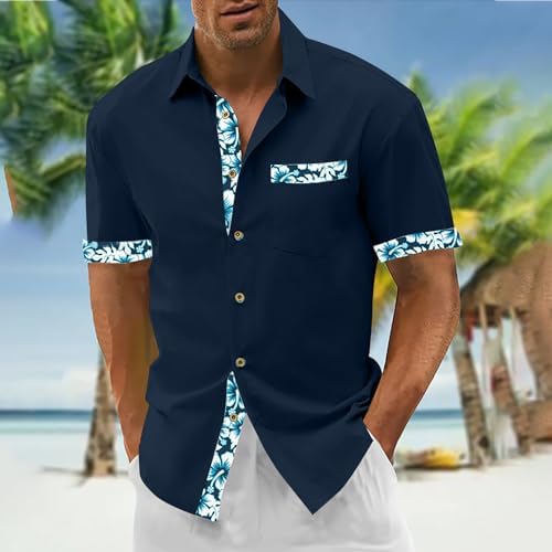SOOUICKER Jeanshemd Herren Kurzarm - Modern Fit Denim Hemd Für Sommer & Freizeit