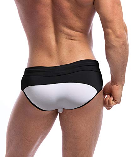 MIZOK Men's Sexy Low Rise Quick Dry Swim Briefs Hot Body Bikini Swimsuit Swimwear4