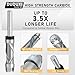 Carbide Compressiom Flush Trim Router Bit 1/4 Shank, Top & Bottom Bearing, 2+2 Flute, 1/2