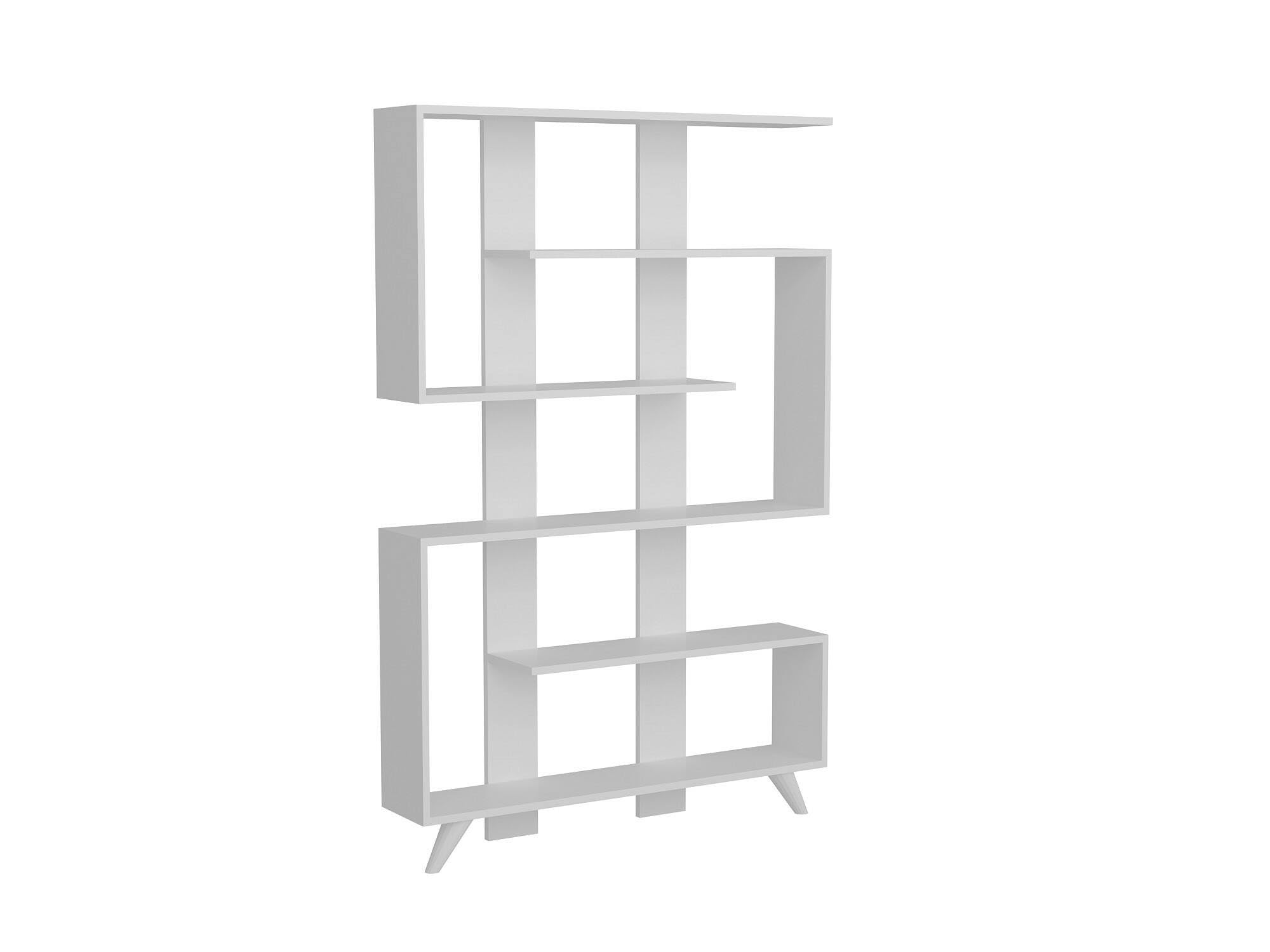 Dmora - Bibliothèque Gienah, Etagère de Bureau, Porte-Livre Mobile, Librairie, 120x20h162 cm, Blanc