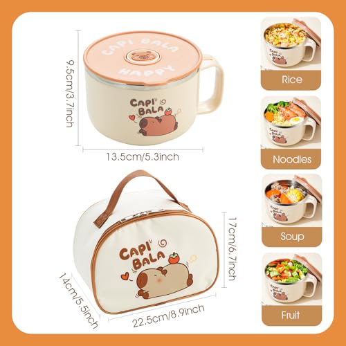 Tazón para ramen de Capybara con bolsa térmica para disfrutar tus fideos calientes en la oficina 3