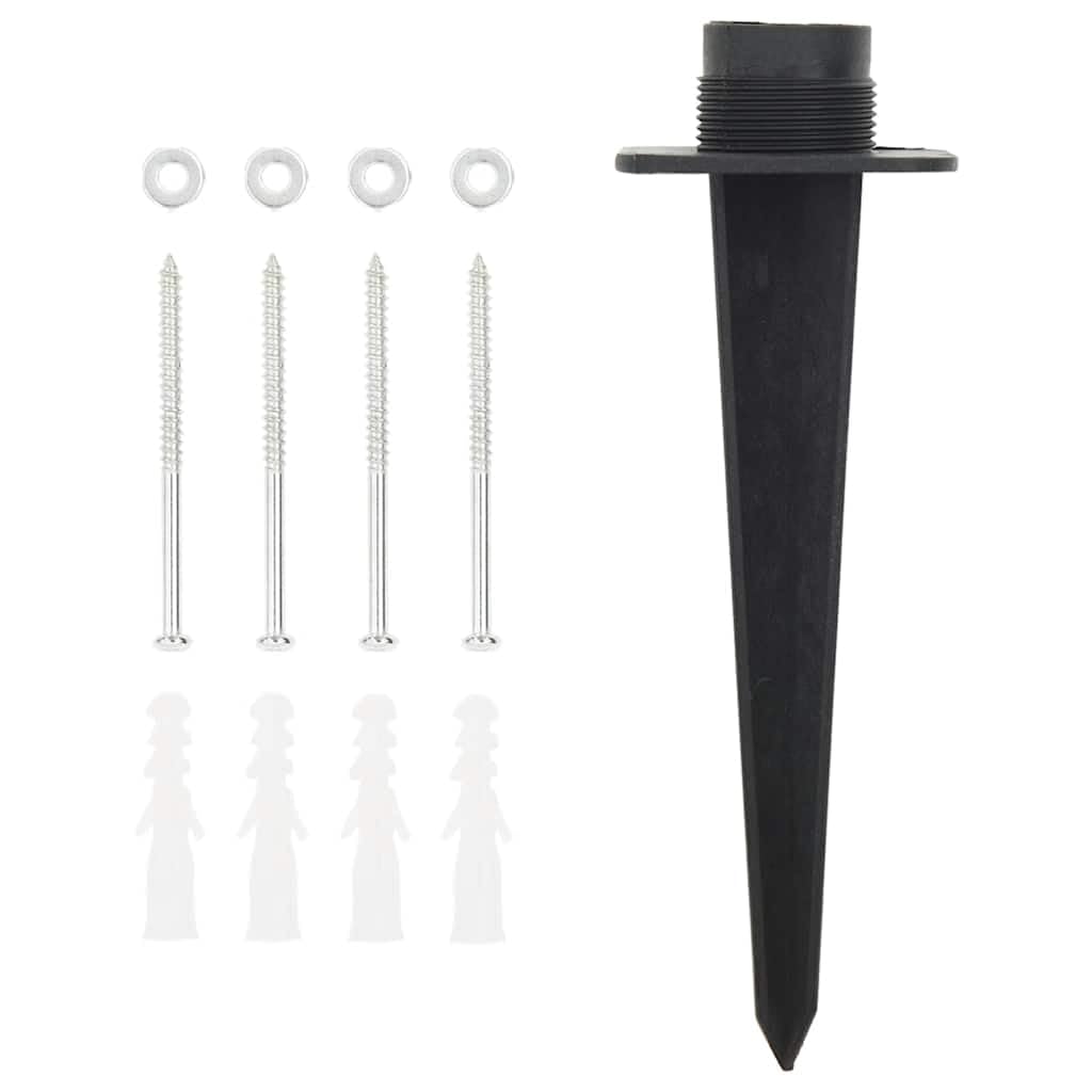 Enchufe exterior con estaca y sensor de luz de 4 vías, aspecto de piedra, plástico IP44, resistente a la intemperie, cable de 1,5 m, enchufe para jardín con Schuko, enchufe múltiple para uso