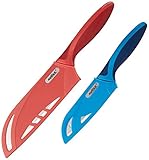 ZYLISS 2 Piece Santoku Knife Set with Sheath Covers, Stainless Steel