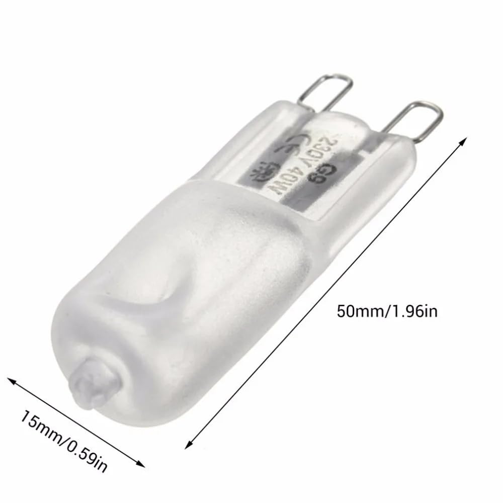 Lampa halogenowa G9 do piekarników i kuchenek mikrofalowych, odporna na temperaturę do 300° szkło matowe ściemniane (szkło matowe 100 szt./110 V 40 W)