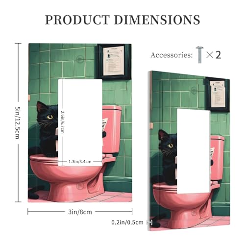 Decorative Outlet Covers Funny Black Cat Newspaper Pink Toilet 1 Gang Single Decora Gfci Device Light Switch Covers Plate 1 Rocker Wall Plate Jumbo Faceplate