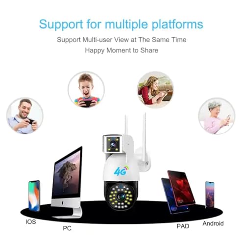 Image of DDLC 6MP 4G SIM Dual Lens Outdoor PTZ CCTV Camera | 360 Rotation | Color Night Vision | Smart Auto Tracking | Two-Way Audio | Wireless Security with V380 Pro App (4G Dual Lens PTZ)