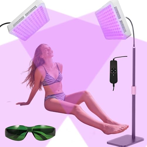 PODEC Lampe Autobronzante Visage 80 W, avec 100 LED (Longueur d'onde 395 Nm) Et Support Réglable, Mode D'éclairage Et Durée Réglables, Rotation À 360° pour Une Peau Bronzée Antique.