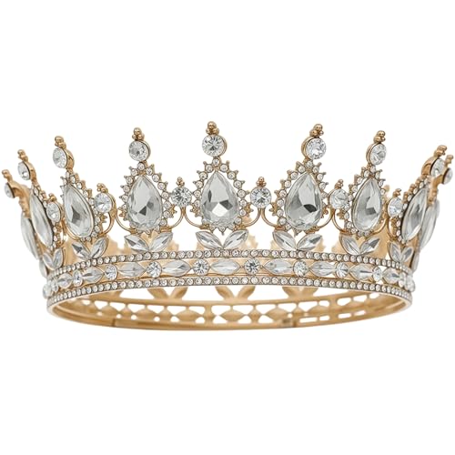 DmDoyy Tiara de coroa barroca, tiara de casamento e coroa de diamantes, para mulher coroas de bandolete coroa de tiara de cristal, tiara de casamento noiva usada em competições de beleza, casamentos