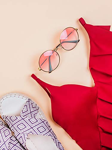 Blulu 20 Pairs Round Hippies Sunglasses John 60's Style Circle Colored Glasses3