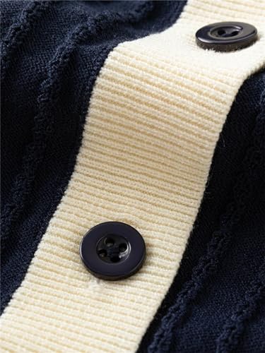 Contrast Knitted Cardigan Women Knitwear Casual Loose Top2