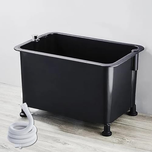 JKJZSALJ Floor Mop Sink,Commercial Mop Sink With Drain-Pipe, Utility Tub For Laundry, Floor Slop Sink With Strainer, Deep Basin For Kitchen, Restaurant, Garage, Pool Cleaning - Portable A,Fixed