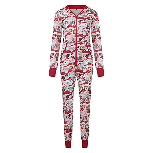 Pijama de Navidad cómodo para mujer enterizo con cremallera contra el frío 6