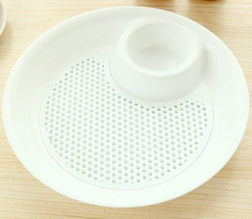 Multifunctional Double Layer Dumplings Food Fruit Vegetable Drain Tray Circle Bowl Microwave Plate with Vinegar Dish