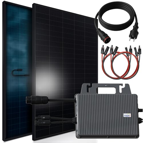 SUNNIVA 920W Balkonkraftwerk BIFAZIAL FULLBLACK komplett Steckdose TSUN 800W Wechselrichter, PV Solaranlage, 2x 460W Glas-Glas Solarmodule, inkl. 5m Kabel, Bluetooth WIFI, Komplettset SUNNIVA 920W Balkonkraftwerk BIFAZIAL FULLBLACK komplett Steckdose TSUN 800W Wechselrichter, PV Solaranlage, 2x 460W Glas-Glas Solarmodule, inkl. 5m Kabel, Bluetooth WIFI, Komplettset