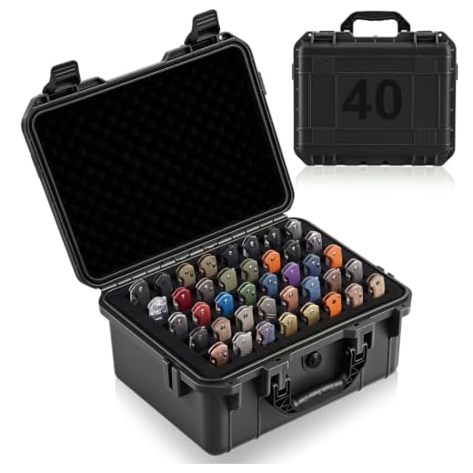 Bucherry 40 Folding Knife Storage Case Waterproof Pocket Knife Holder | Hard Sided Knives Box Case Lockable Protective Travel Storage Organizer for Knives Collection, 14.4X11.6X6.3 Inch
