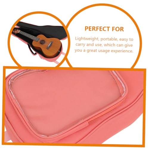 Sac de transport pour ukulélé rose durable et pratique à poche transparente - 3