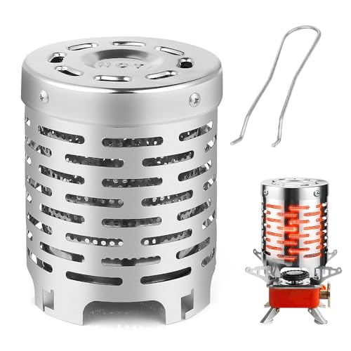 Riisoyu Verwarmingsopzetstuk voor gasfornuis, verwarmingsopzetstuk voor campingkooktoestel, gasverwarming, roestvrij staal, verwarmingsopzetstuk, campingverwarming, geen geur en geen zwart, voor