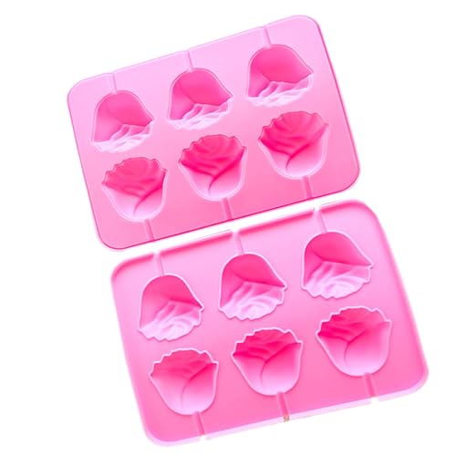 Generisch Lollipop - Moldes de silicona para chocolate de color rosa 3D | moldes de silicona | sin capas - Galletas de cocina Fondant | Accesorios para hornear de calidad alimentaria para decoración
