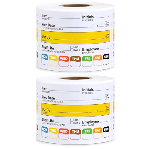 Restaurant Quality Shelf Life Food Rotation Labels Vinyl, 2” x...