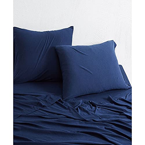 Image of Calvin Klein Home Modern Cotton Harrison Sheet, Twin Flat, Navy